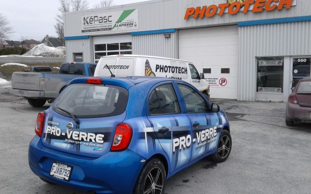 Lettrage véhicule Vitrerie Pro-verre